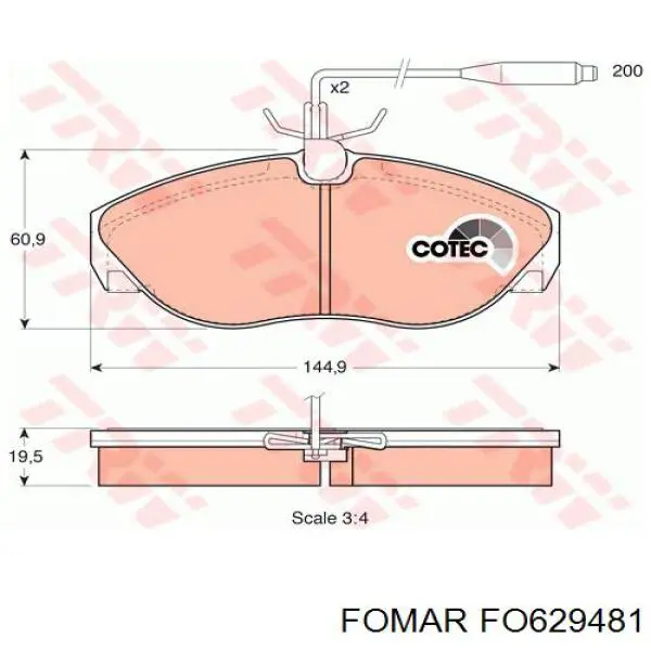 Купить FO629481 Fomar Roulunds Колодки тормозные