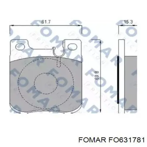 Задние тормозные колодки FO631781 Fomar Roulunds