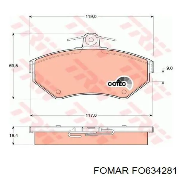 Купить 634281 Fomar Roulunds Колодки тормозные