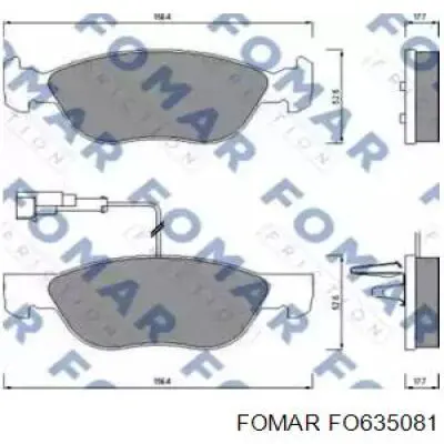 FO635081 Fomar Roulunds колодки тормозные передние дисковые