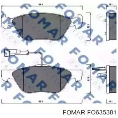FO635381 Fomar Roulunds колодки тормозные передние дисковые