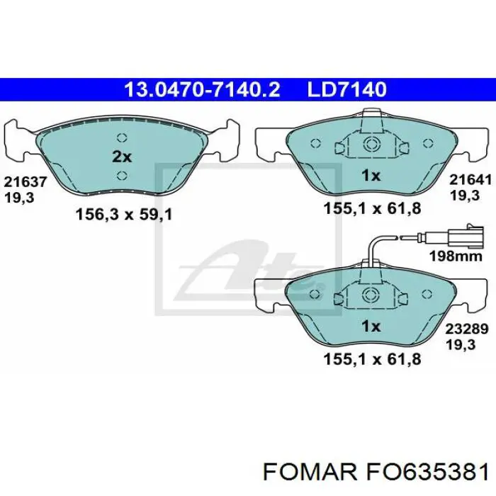 Передние тормозные колодки 5SP614 Samko