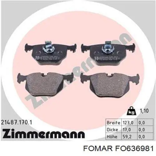 Тормозные колодки Fomar Roulunds FO636981