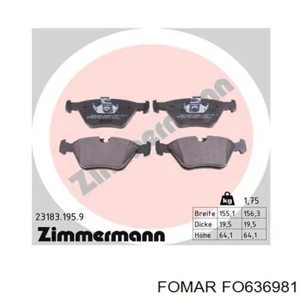 Колодки Fomar Roulunds FO636981 цена, от 22.41 USD