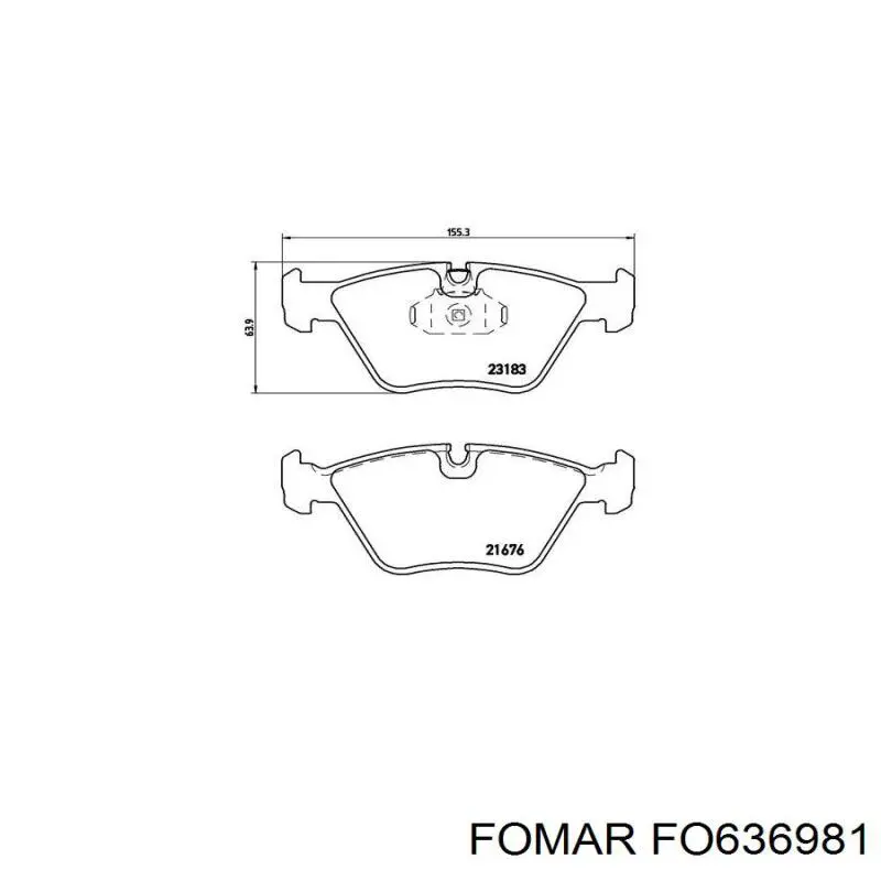 Передние тормозные колодки FO636981 Fomar Roulunds