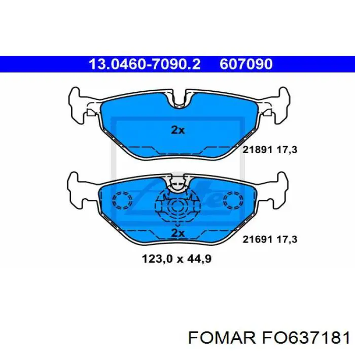 Задние тормозные колодки FO637181 Fomar Roulunds