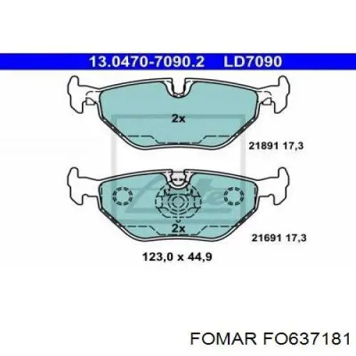 Задние дисковые колодки Fomar Roulunds FO637181