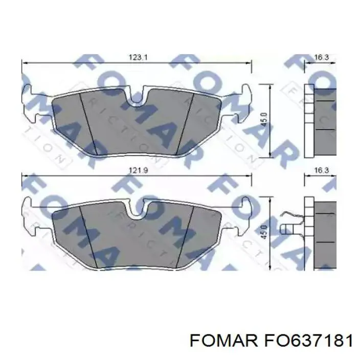 Задние тормозные колодки FO637181 Fomar Roulunds