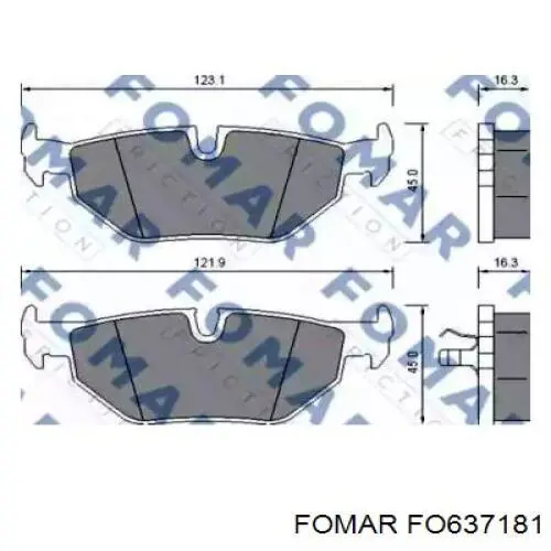 Pastillas de freno traseras FO637181 Fomar Roulunds