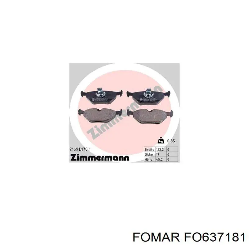 Купить FO637181 Fomar Roulunds Колодки тормозные задние, дисковые