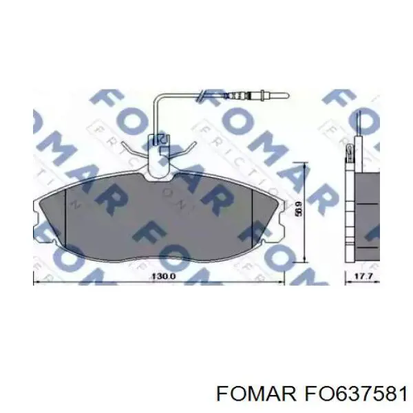 FO 637581 Fomar Roulunds передние тормозные колодки