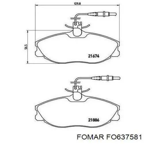 Передние тормозные колодки FO637581 Fomar Roulunds