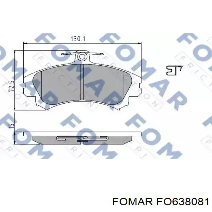 FO 638081 Fomar Roulunds колодки тормозные передние дисковые