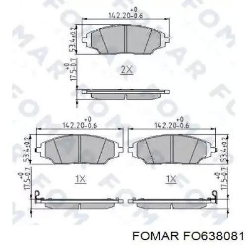 Купить FO638081 Fomar Roulunds Колодки тормозные