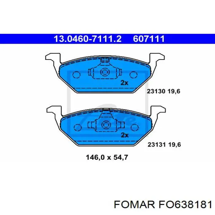 Передние тормозные колодки FO638181 Fomar Roulunds