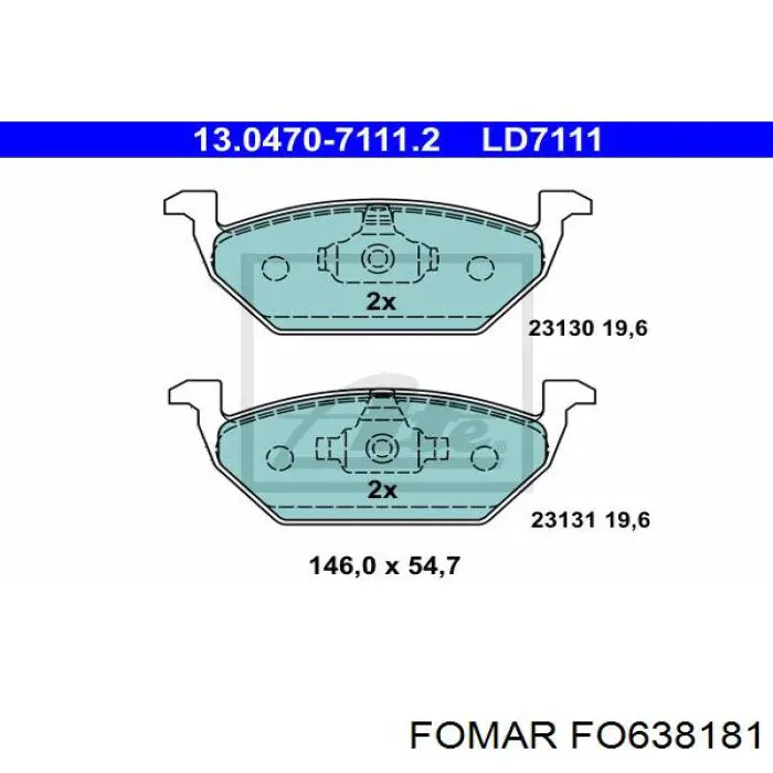 FO638181 Fomar Roulunds Колодки передние