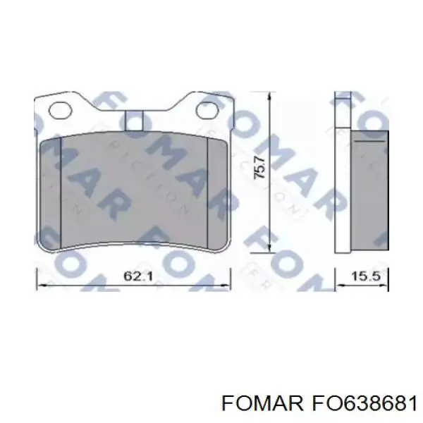 Задние тормозные колодки FO638681 Fomar Roulunds