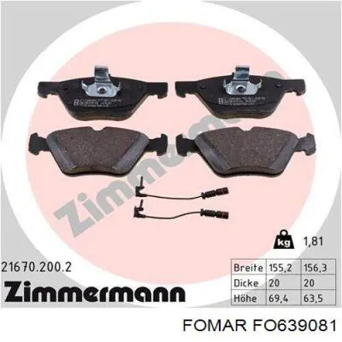Тормозные колодки Fomar Roulunds FO639081