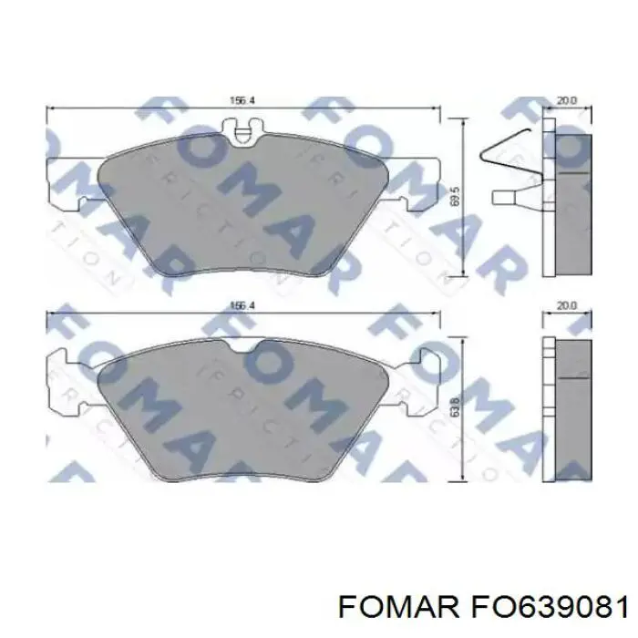 FO639081 Fomar Roulunds колодки тормозные передние дисковые