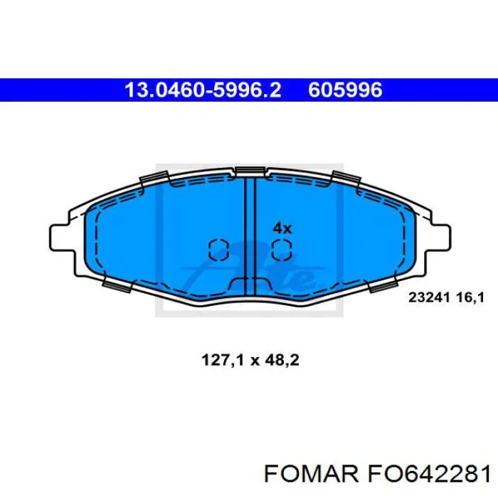 FO 642281 Fomar Roulunds sapatas do freio dianteiras de disco