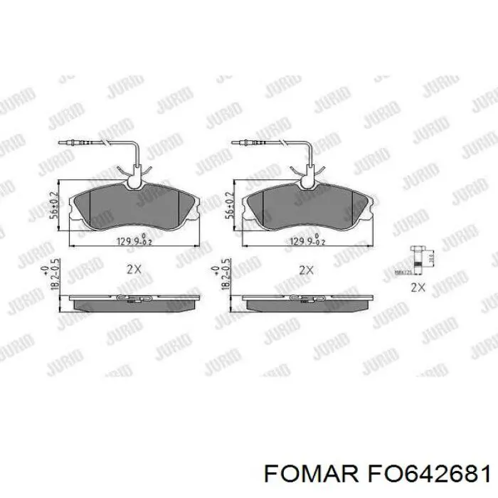 Колодки тормозные передние дисковые FOMAR FO642681