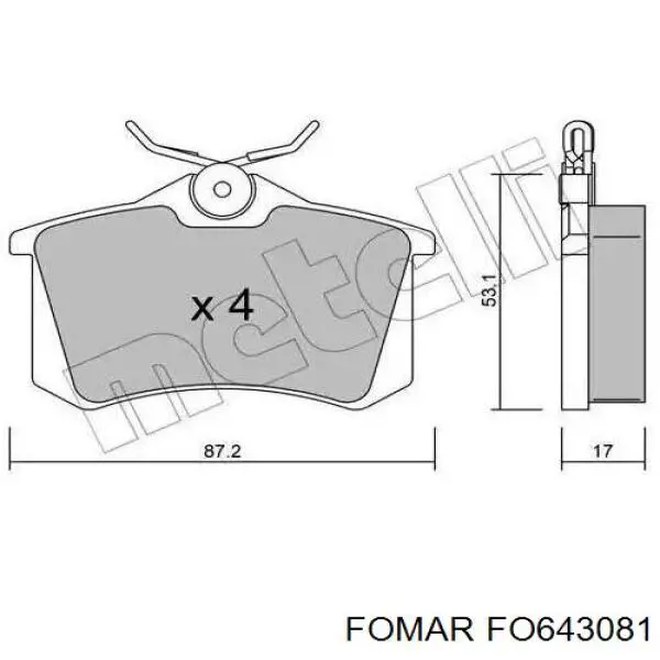 Купить FO643081 Fomar Roulunds Колодки тормозные