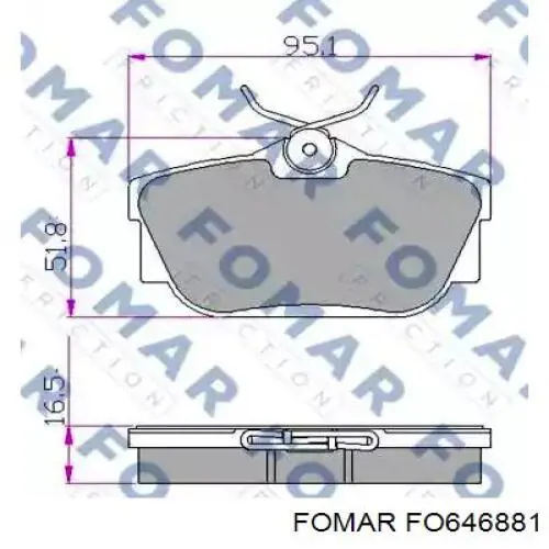 FO 646881 Fomar Roulunds задние тормозные колодки