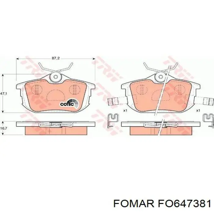 Задние дисковые колодки Fomar Roulunds FO647381