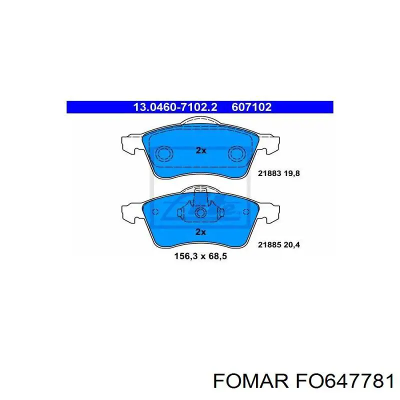 Купить FO647781 Fomar Roulunds Колодки тормозные