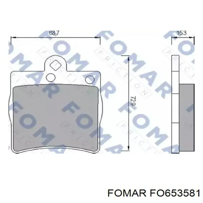 FO653581 Fomar Roulunds sapatas do freio traseiras de disco