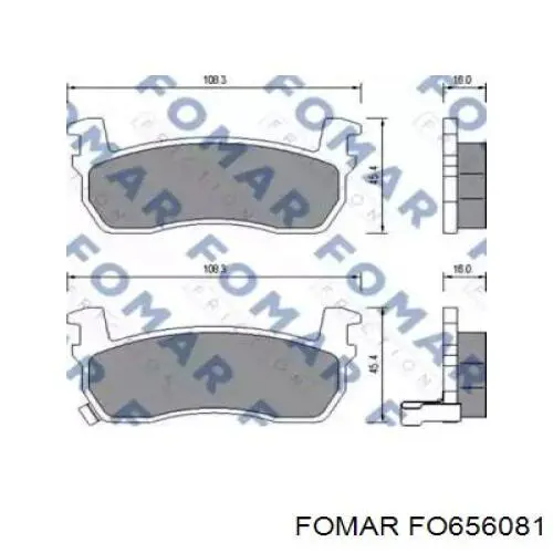 FO 656081 Fomar Roulunds колодки тормозные передние дисковые