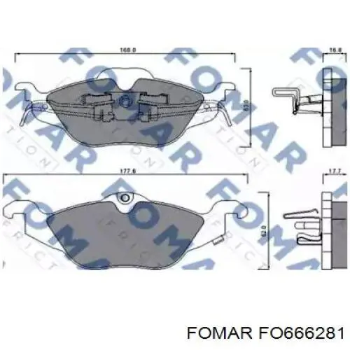Колодки Fomar Roulunds FO666281 цена, от 24.32 USD