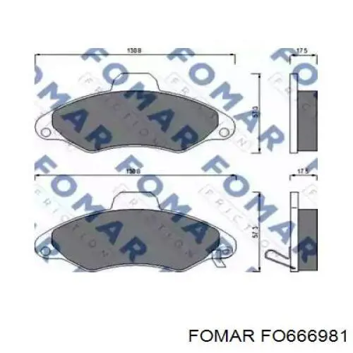 FO 666981 Fomar Roulunds колодки тормозные передние дисковые