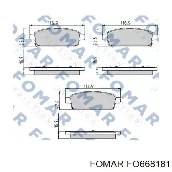 Задние дисковые колодки Fomar Roulunds FO668181