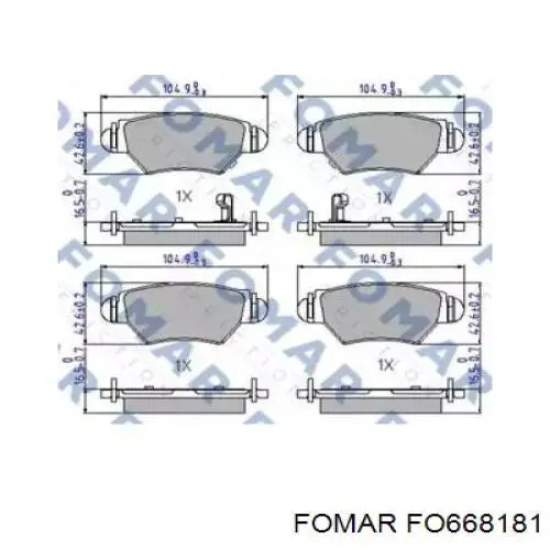 Колодки дисковые  Fomar Roulunds FO668181 цена, от 14.48 USD