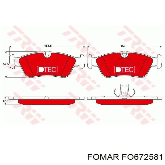 Передние тормозные колодки FO672581 Fomar Roulunds