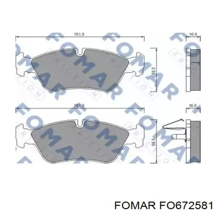 FO 672581 Fomar Roulunds передние тормозные колодки