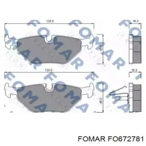 FO672781 Fomar Roulunds колодки тормозные задние дисковые