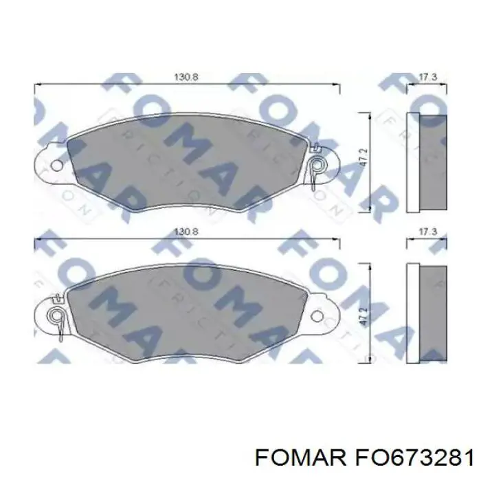 FO 673281 Fomar Roulunds колодки тормозные передние дисковые
