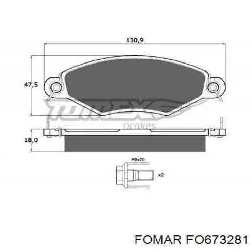 Тормозные колодки Fomar Roulunds FO673281
