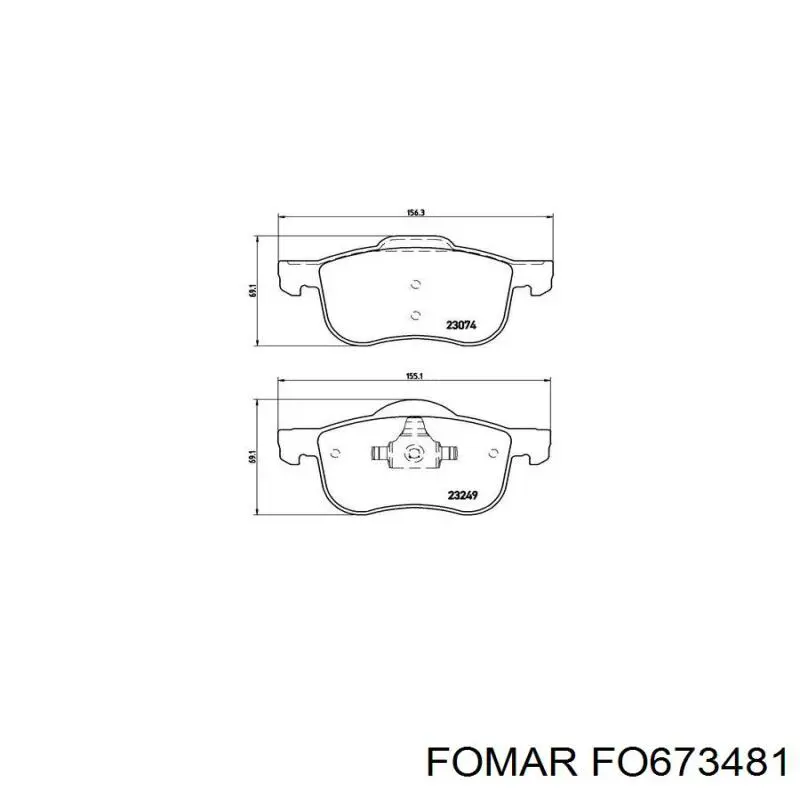 Купить FO673481 Fomar Roulunds Колодки тормозные