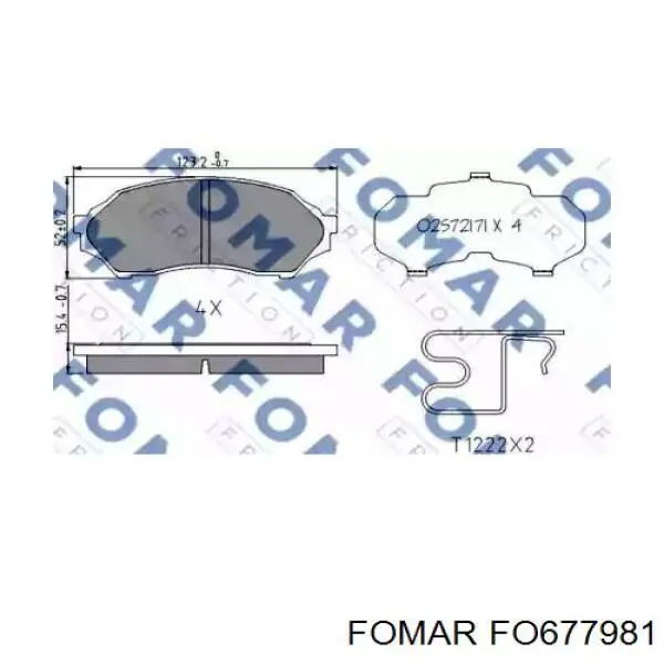 Передние тормозные колодки FO677981 Fomar Roulunds