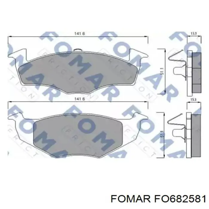 FO 682581 Fomar Roulunds sapatas do freio dianteiras de disco