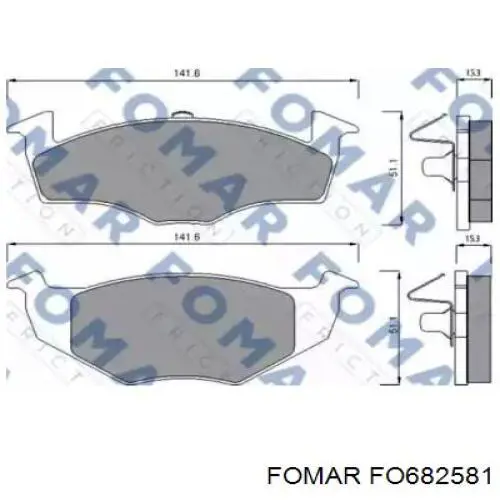 Колодки гальмівні передні, дискові FO682581 Fomar Roulunds