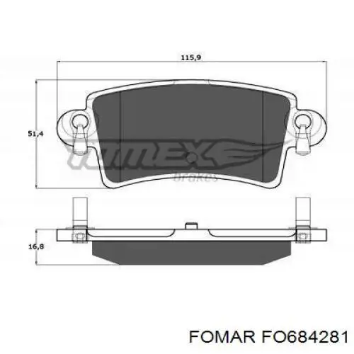 Задние дисковые колодки Fomar Roulunds FO684281