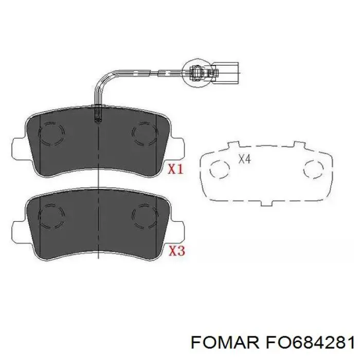 FO684281 Fomar Roulunds Колодки тормозные дисковые комплект