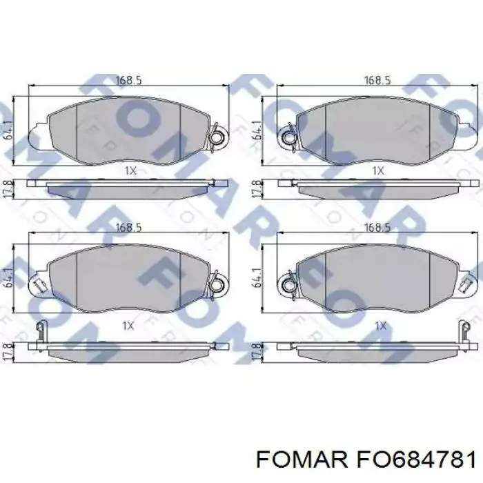 Передние тормозные колодки FO684781 Fomar Roulunds