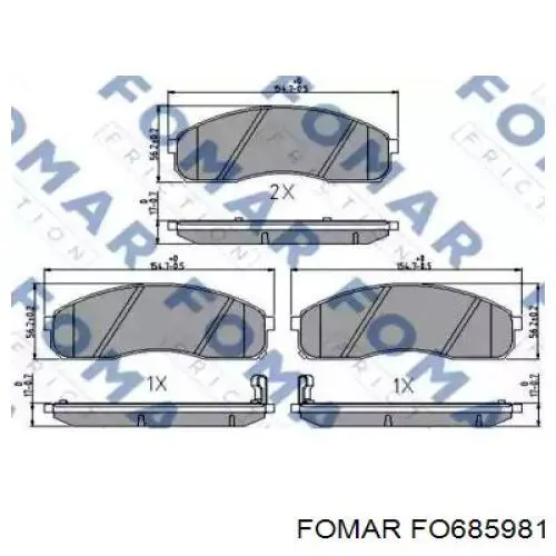 Передние тормозные колодки FO685981 Fomar Roulunds