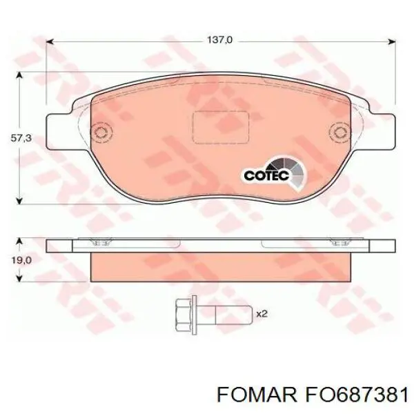 Тормозные колодки Fomar Roulunds FO687381