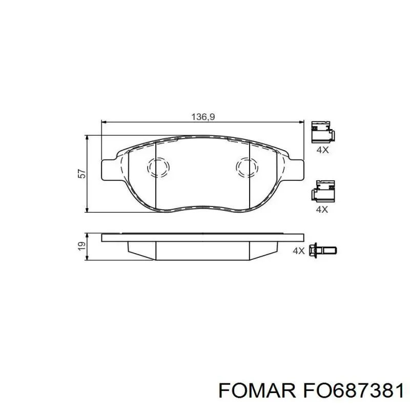 FO687381 Fomar Roulunds Колодки передние